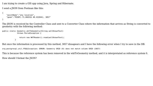 GIS: Sending geographic data from Postman? смотреть онлайн