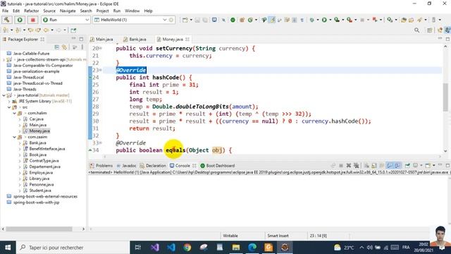 JAVA : equals-hashcode-tostring смотреть онлайн