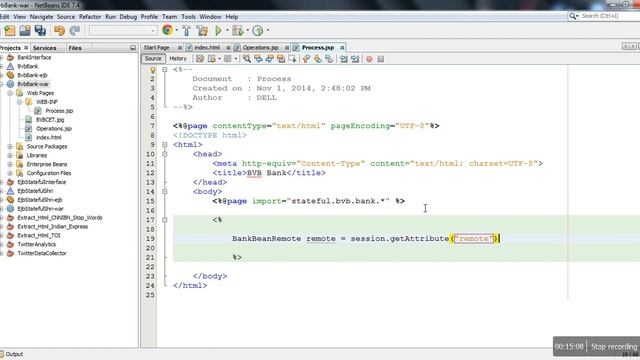 Stateful EJB Program