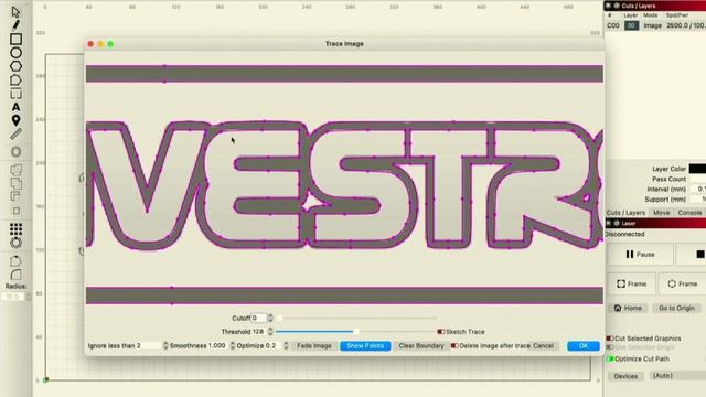 Lightburn tutorial : How to trace an image смотреть онлайн