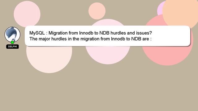 MySQL : Migration from Innodb to NDB hurdles and issues? смотреть онлайн