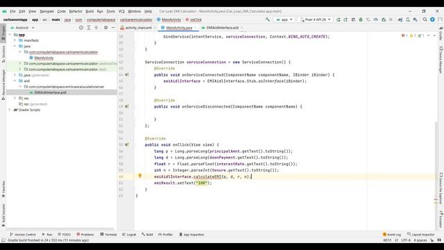 Android Car EMI Calculator - 4/5 | AIDL Implementation | Android studio tutorial | VTU MAD Lab смотреть онлайн