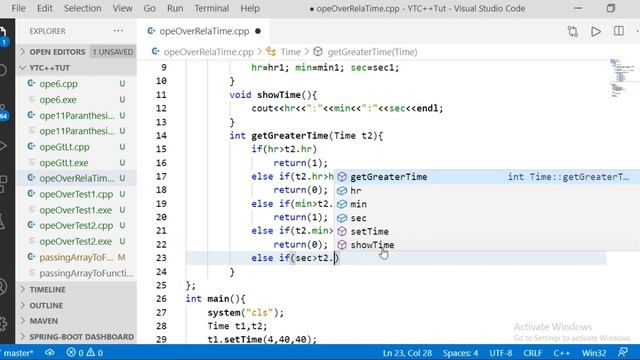 C++ Tutorial | overloading relational operator, overloading Greater than operator | part 70 смотреть онлайн