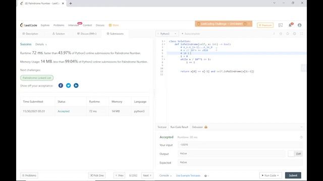 Coding Problem 0002 - Palindrome Number смотреть онлайн