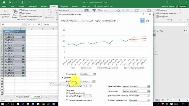 Excel 2016 - Prognoseblatt für Zeitreihen смотреть онлайн