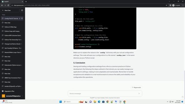 How to save a configuration file python file IO смотреть онлайн