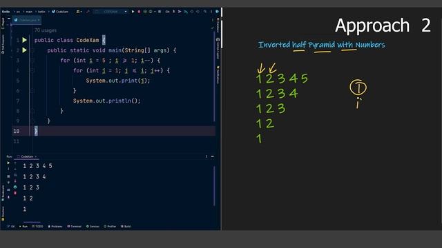Inverted Half Pyramid with Number| Java | C++ | Python | Detailed Explain | Pattern Problem - 7 смотреть онлайн