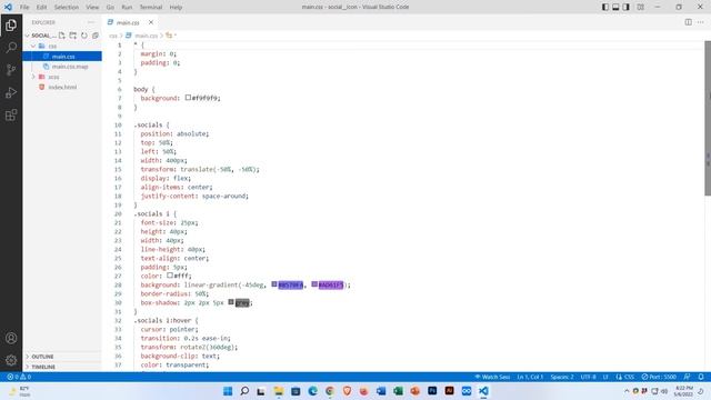 Social Icon Design with HTML, CSS, SASS смотреть онлайн