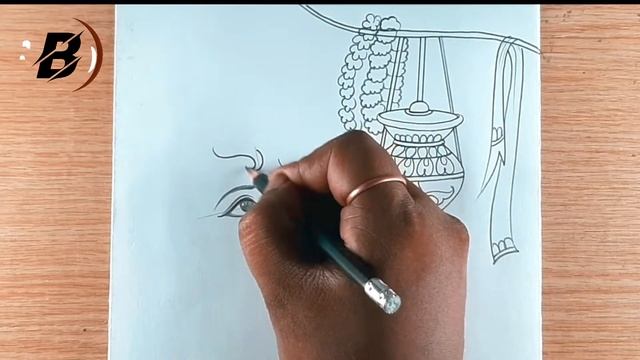 Krishna makhan chor drawing | Janmashtami special drawing | Krishna face draw | @vivekartacademy смотреть онлайн
