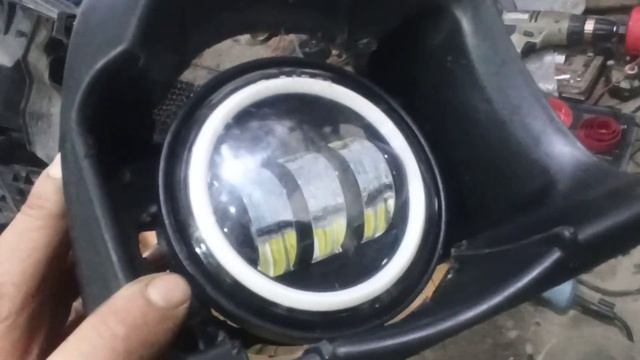 Nissan Terrano, установка, подключение передних led птф, с функцией дхо ( ангельские глазки) смотреть онлайн