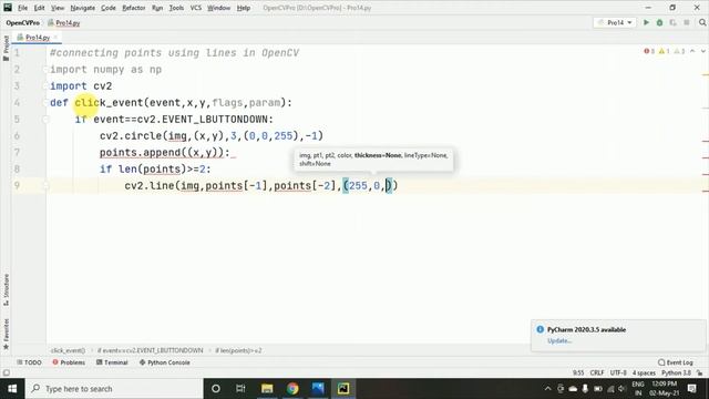 #13 - Connecting Points to Draw Line Using OpenCV - Python - Machine Learning смотреть онлайн