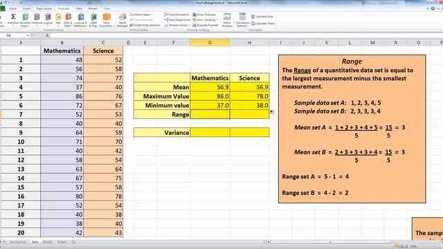 How To... Calculate Data Range and Sample Variance in Excel 2010 смотреть онлайн