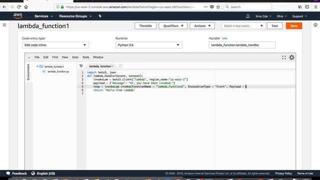 AWS: Invoke Lambda function from another Lambda Function смотреть онлайн