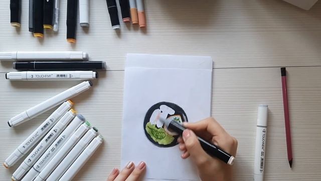 как нарисовать завтрак?уроки рисования маркерами для начинающих #5. смотреть онлайн