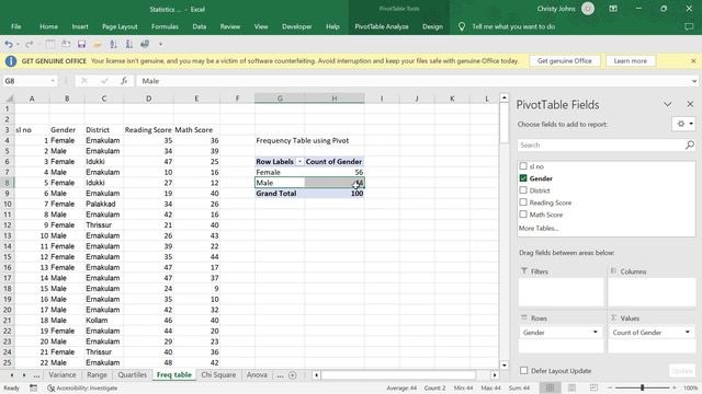 Data Analysis using Excel / Frequency table / Grand total percentage / Pivot Table смотреть онлайн