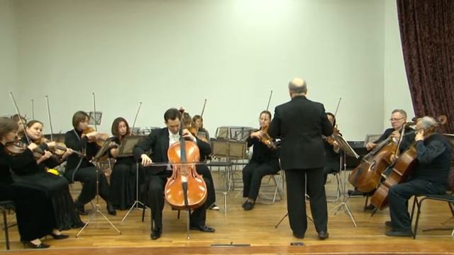 Eugene Prokoshin (cello) plays Salim Krymskiy "Motion" with "Cantus firmus" orchestra. смотреть онлайн
