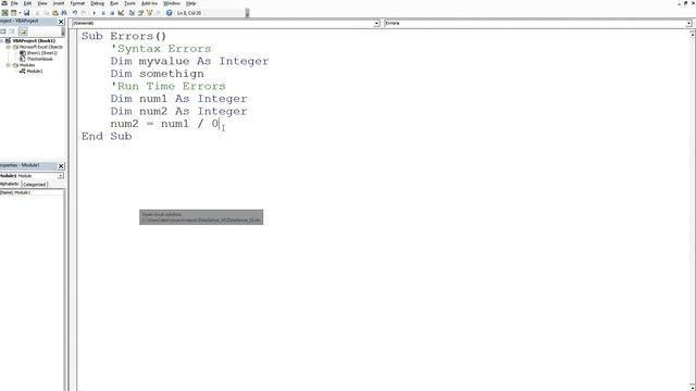 Excel VBA for Professionals - Errors смотреть онлайн