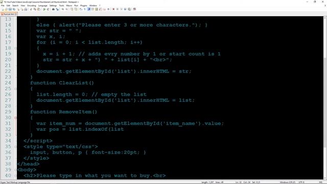 JavaScript: Add, Remove, and Clear Numbered Items in a List смотреть онлайн