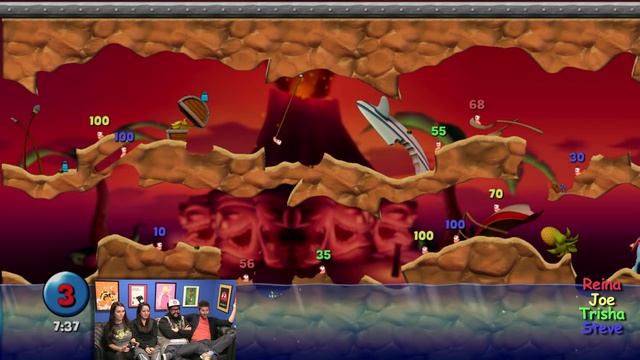 Send in the Worms!! - Head2Head plays Worms смотреть онлайн