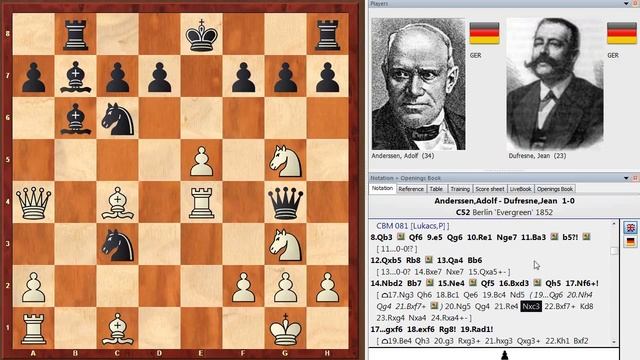 Шахматы. Андерсен - Дюфрень. НЕУВЯДАЕМАЯ ПАРТИЯ Адольфа Андерсена! смотреть онлайн