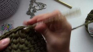 Мастер Класс  - Круглая сумка крючком из трикотажной пряжи Эльярн