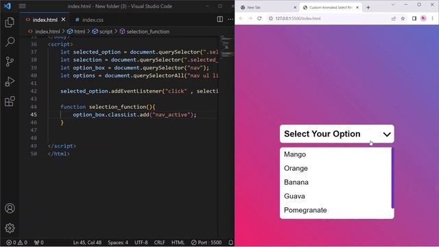 Custom Animated Select Menu Using HTML CSS & JavaScript. смотреть онлайн