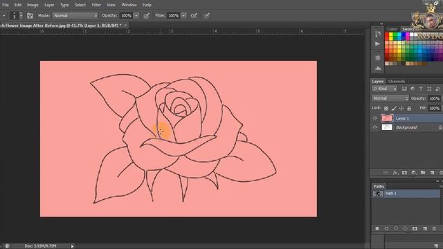 How to Scratch Flower Image After Before in Photoshop - RPE Tutorial | Adobe Photoshop | смотреть онлайн