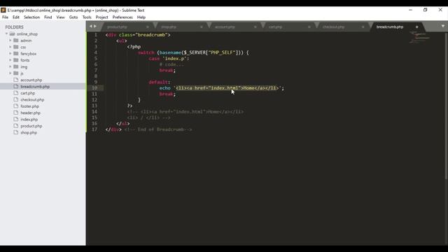 Breadcrumb [Frontend] || Create an Ecommerce Website using PHP MYSQL and AJAX смотреть онлайн