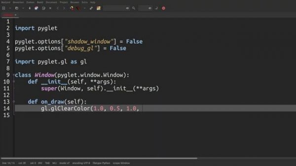 Minecraft clone in Python tutorial EP1: Creating the window