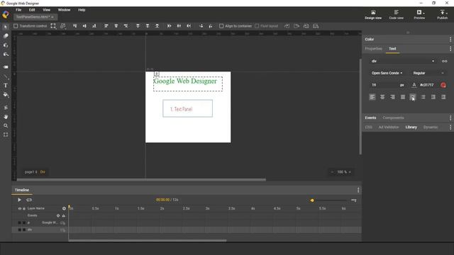 Text Overview - Google Web Designer смотреть онлайн