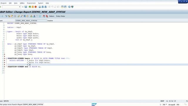 2.1 New ABAP syntax - Inline declaration old syntax смотреть онлайн