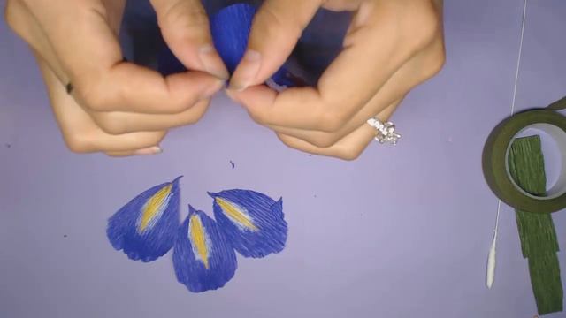 How To Make Iris Crepe Paper Flowers - Flower Making Of Crepe Paper - Paper Flower Tutorial