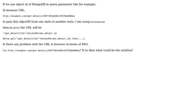 Webmasters: Using MongoDB objectID in query parameter, does it affect SEO? смотреть онлайн