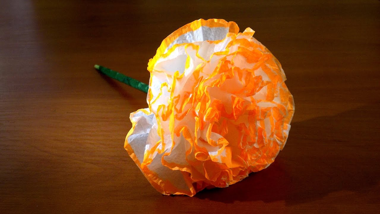 Цветы из салфеток своими руками для начинающих - гвоздики из салфеток смотреть онлайн