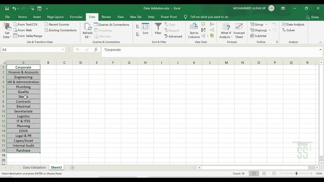 Create Data Validation (Drop down list) || Excel Malayalam смотреть онлайн