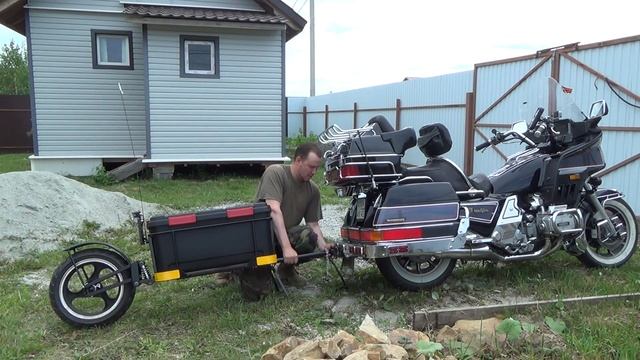 Одноколесный прицеп для мотоцикла. Постройка завершена. смотреть онлайн