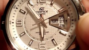 Как выставить дату и день недели в часах Casio Edifice EF-129D-7AVEF
