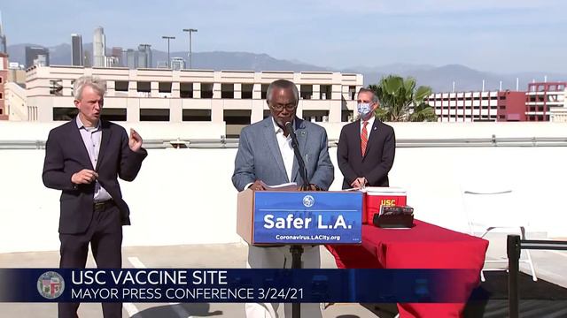 Mayor Eric Garcetti USC Vaccine Site Press Conference 3/24/21 смотреть онлайн