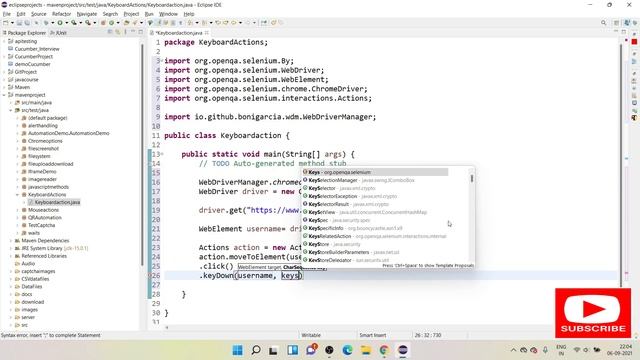 How to perform Keyboard Action in Selenium JAVA || Handling Keyboard & Mouse Actions || смотреть онлайн
