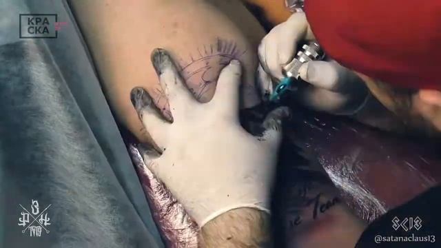 Tatu process in the studio of the RZN TATTOO смотреть онлайн
