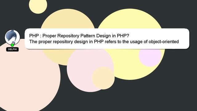 PHP : Proper Repository Pattern Design in PHP? смотреть онлайн