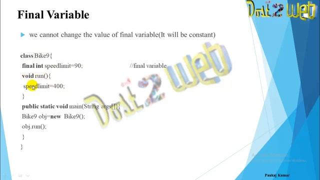 Final Keyword in Java Java Programming |Object Oriented Programming | ABS College |BRABU Muzaffarpu смотреть онлайн