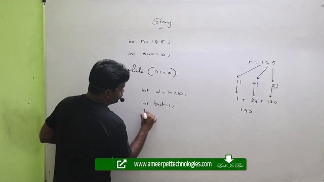 Strong Number Program using While Loop | By Srinivas | Ameerpet Technologies смотреть онлайн