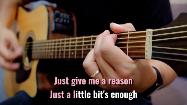 Just Give Me A Reason By P!nk | Acoustic Guitar Karaoke | Singalong | Instrumental | No Vocals
