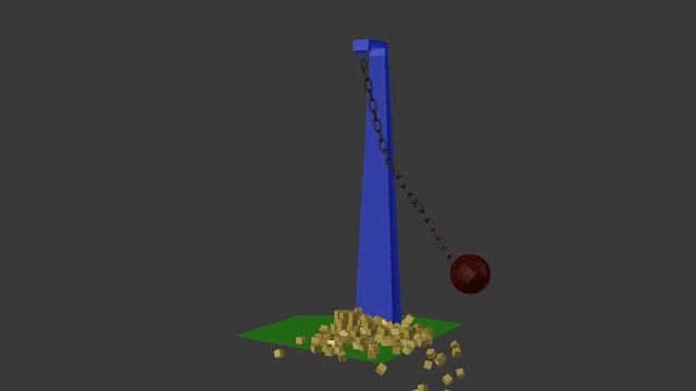 Разрушительный шарик. Rigid Body Blender test смотреть онлайн