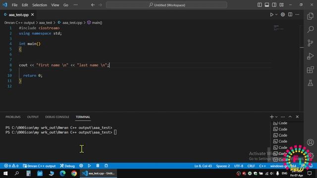 Problem Solving, C++, 010 | Print First and Last Name in C++ смотреть онлайн
