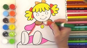 Видео для детей. Раскрашиваем куклу. Бабушкины Сказки.Video for children. We color the doll.