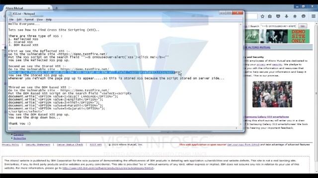 Basic Exploiting of Web App using Cross site scripting смотреть онлайн