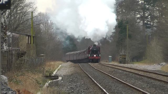 LMS Jubilee Class 4-6-0 No 45699 'Galatea' at Settle 'The Cathedrals Express' - 5th March 2014 смотреть онлайн