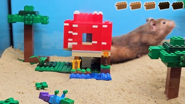 Cute Hamster Exploring Lego Minecraft Pig Farm смотреть онлайн